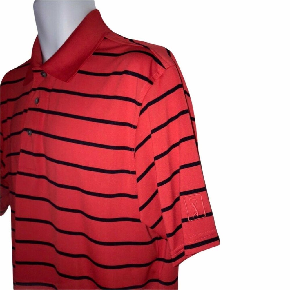 PGA Tour Airflux Red Athletic Golf Polo Shirt L - Picture 5 of 8